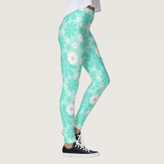 Leggings Patrón Floral Pastel MINT (Derecha)