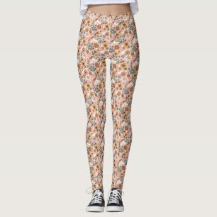 Leggings Patrón floral pintado a mano-23136