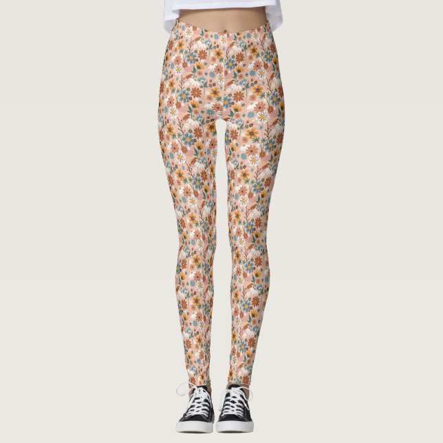 Leggings Patrón floral pintado a mano-23136 (Anverso)