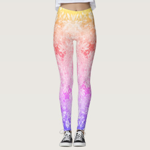 Leggings Patrón floral Purpurina arcoiris