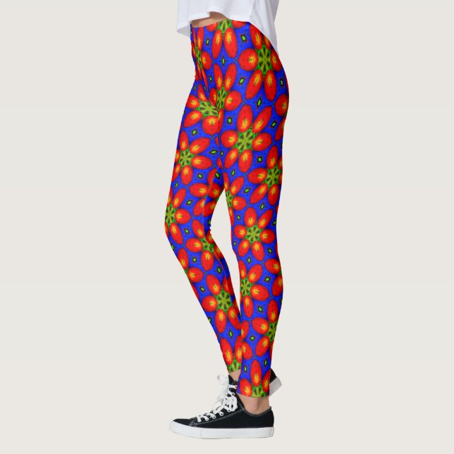 Leggings Patrón floral rojo curado (Izquierda)