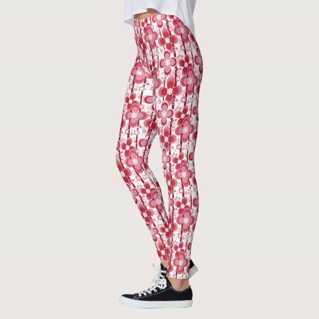 Leggings Patrón floral rojo y blanco (Izquierda)