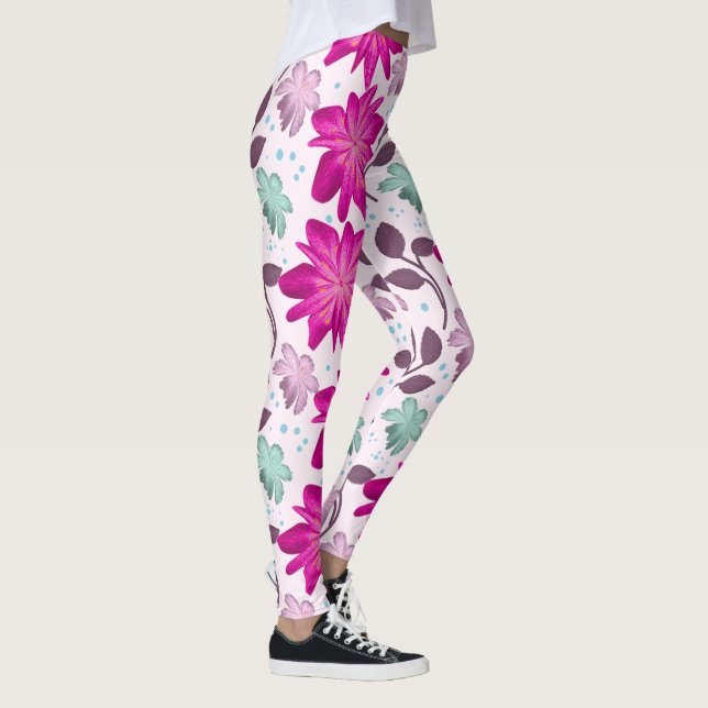 Leggings Patrón floral rosa (Derecha)