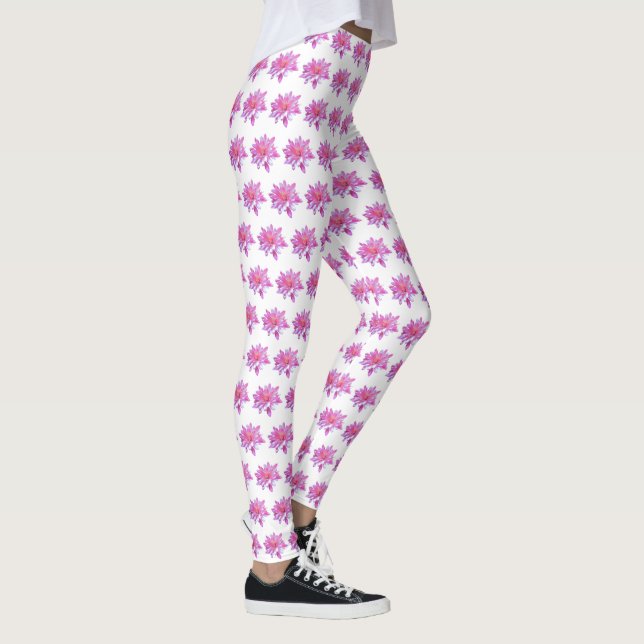 Leggings Patrón floral rosa Daisies rosados (Derecha)