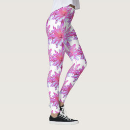 Leggings Patrón floral rosa Daisies rosados