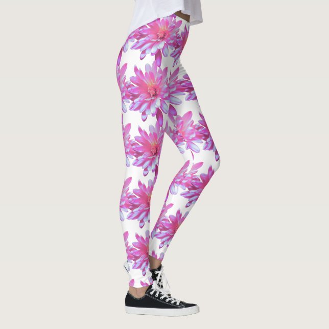 Leggings Patrón floral rosa Daisies rosados (Derecha)