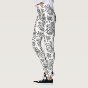 Leggings Patrón floral Rosa de época