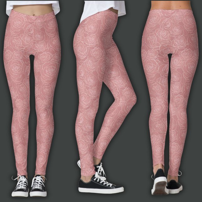 Leggings Patrón floral | Rosa polvoriento (Subido por el creador)