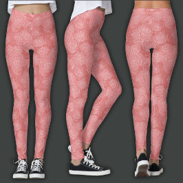 Leggings Patrón floral | Rosa suave