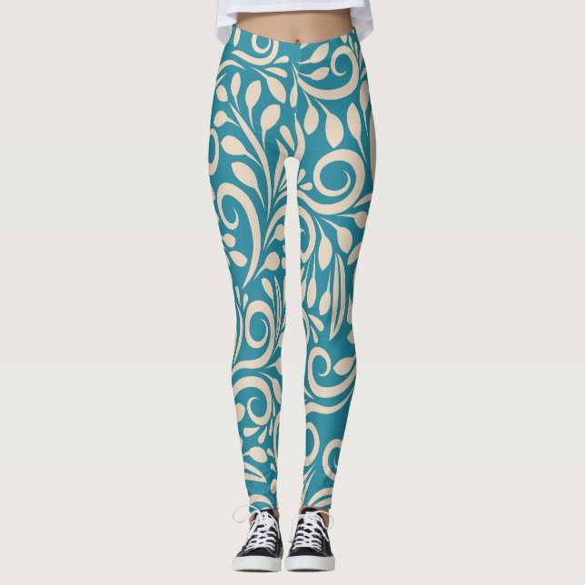 Leggings Patrón floral sin soldadura (Anverso)