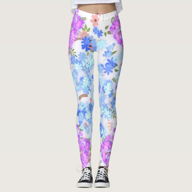 Leggings patrón floral tonos pastel  (Anverso)
