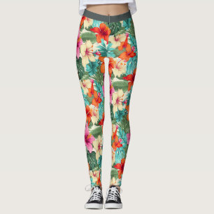 Leggings Patrón floral tropical vibrante
