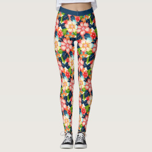 Leggings Patrón floral tropical vibrante