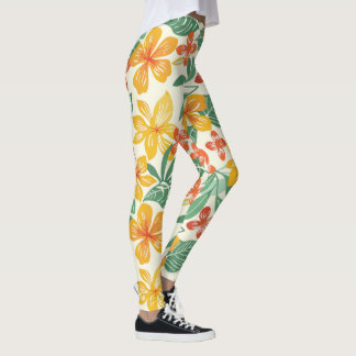 Leggings Patrón floral tropical vibrante