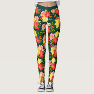 Leggings Patrón floral tropical vibrante