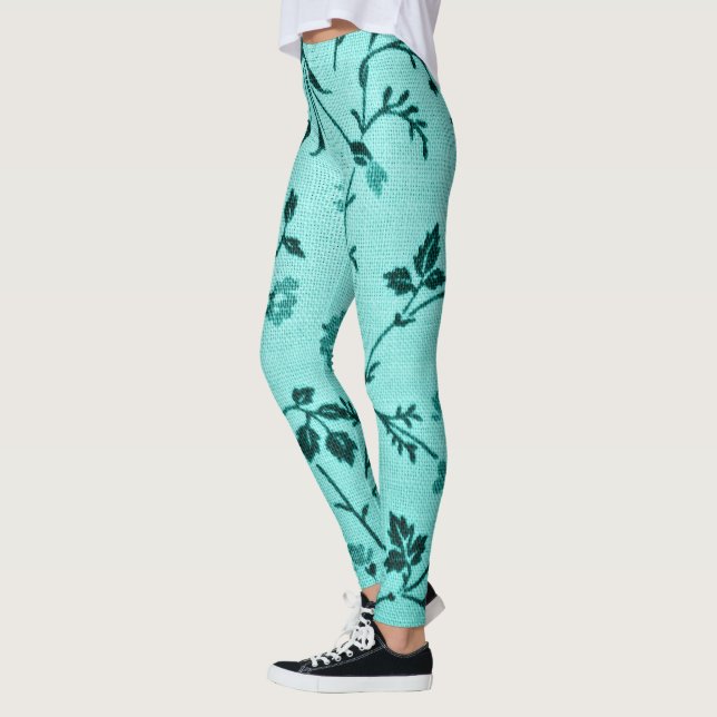 Leggings Patrón floral turquesa (Izquierda)
