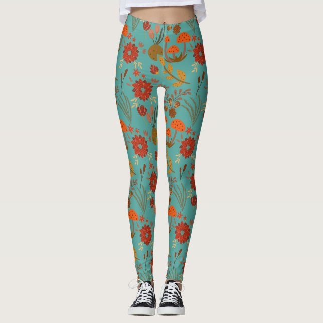 Leggings Patrón floral único (Anverso)