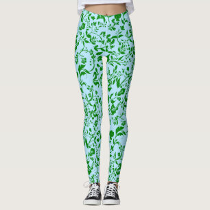 Leggings Patrón floral verde G01. L Blue BG
