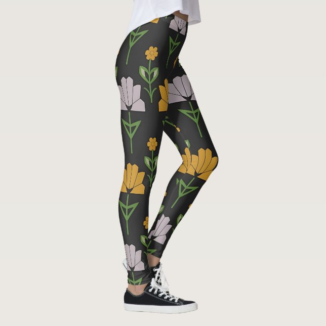 Leggings Patrón floral vibrante (Derecha)