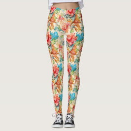 Leggings Patrón floral victoriano vintage
