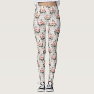 Leggings Patrón floral vintage de acuarela