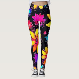 Leggings Patrón floral Vivid Neon