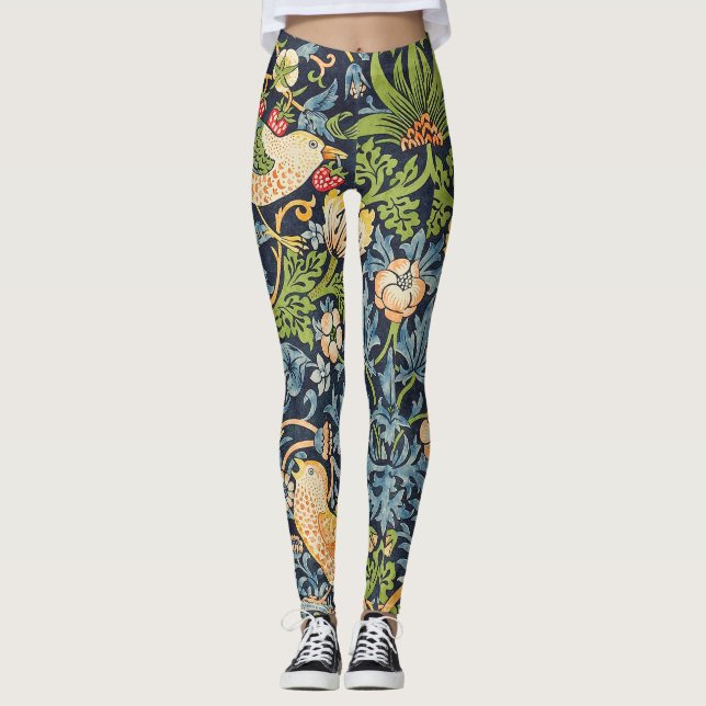 Leggings Patrón floral William Morris Strawberry Thief (Anverso)