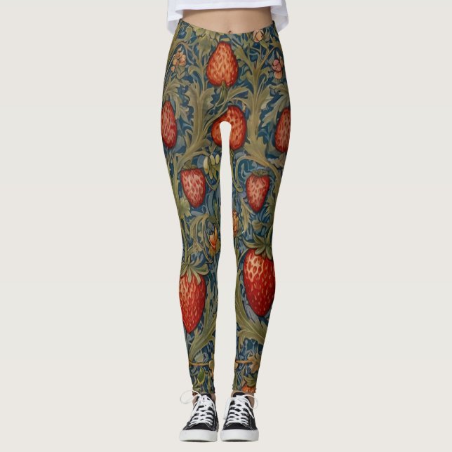 Leggings Patrón floral William Morris Strawberry Thief (Anverso)