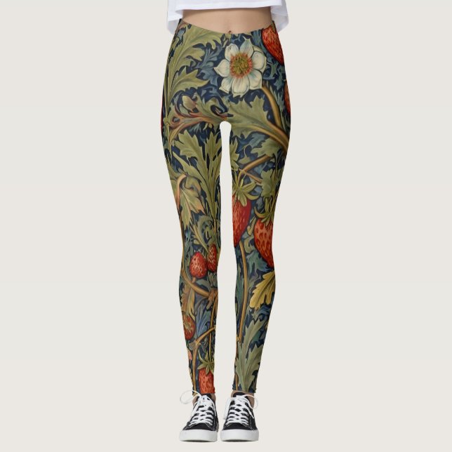 Leggings Patrón floral William Morris Strawberry Thief (Anverso)