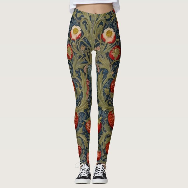 Leggings Patrón floral William Morris Strawberry Thief (Anverso)