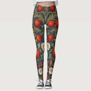 Leggings Patrón floral William Morris Strawberry Thief