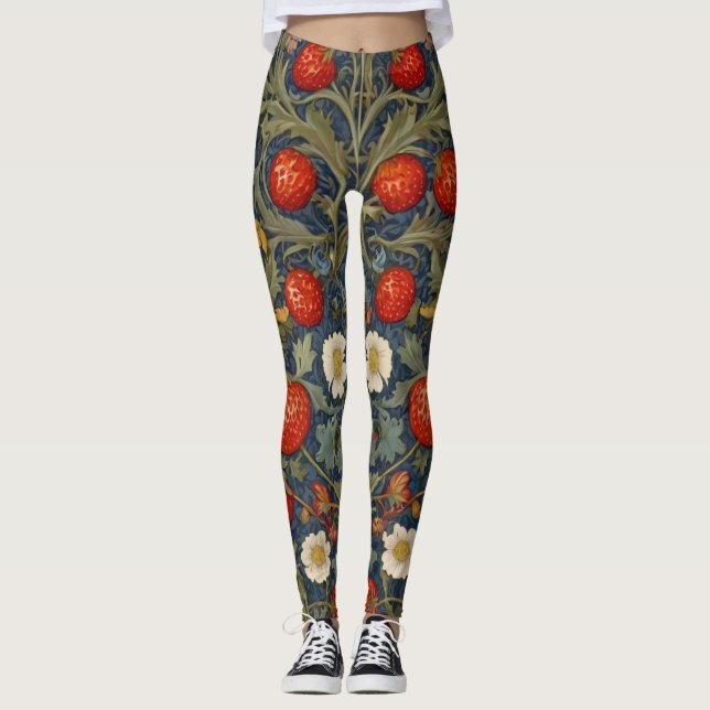 Leggings Patrón floral William Morris Strawberry Thief (Anverso)