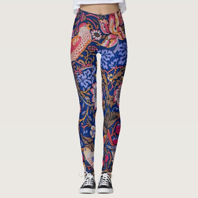 Leggings Patrón floral William Morris Strawberry Thief (Anverso)