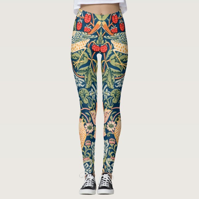 Leggings Patrón floral William Morris Strawberry Thief (Anverso)