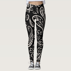 Leggings Patrón Floral Y Glamour Sin Marea Moderna