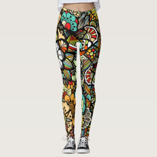 Leggings Patrón Floral Y Glamour Sin Marea Moderno
