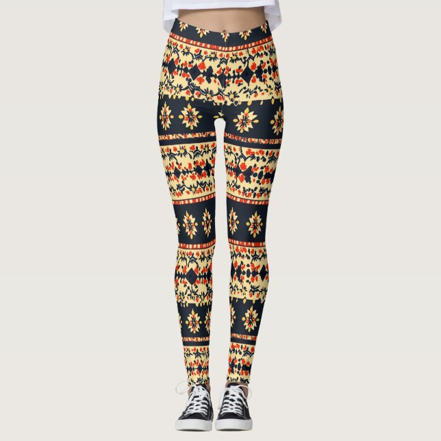 Leggings Patrón folicular floral (Anverso)