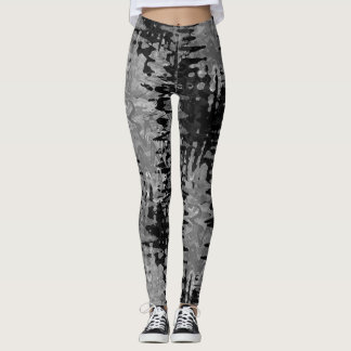 Leggings patrón fractal blanco y negro