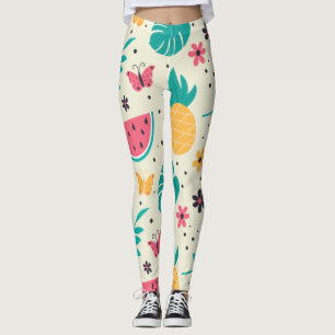 Leggings Patrón Fruta tropical sandía piña