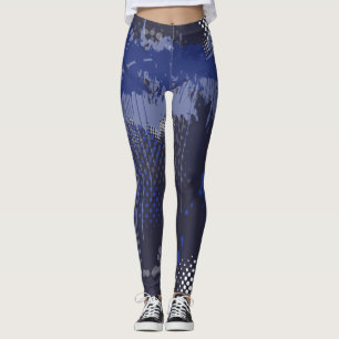 Leggings Patrón Funky Blue Grunge Mix