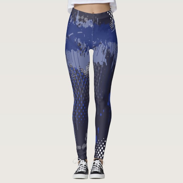 Leggings Patrón Funky Blue Grunge Mix (Anverso)