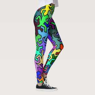 Leggings Patrón Geckos de espejo mosaico - multicolor