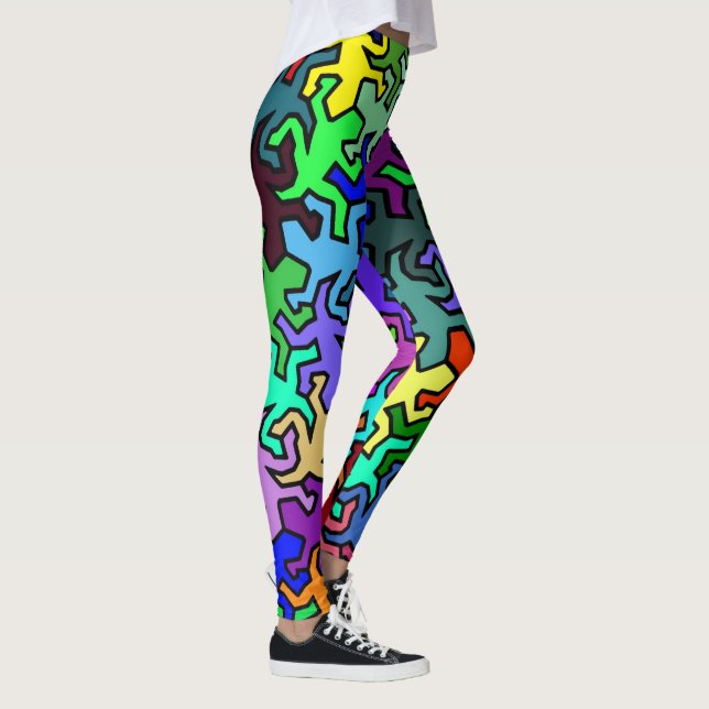 Leggings Patrón Geckos de espejo mosaico - multicolor (Derecha)