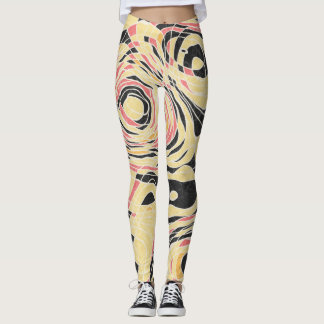 Leggings Patrón geográfico de línea abstracta, diseño topog