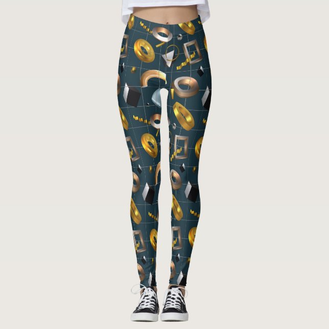 Leggings Patrón geométrico 3D (Anverso)