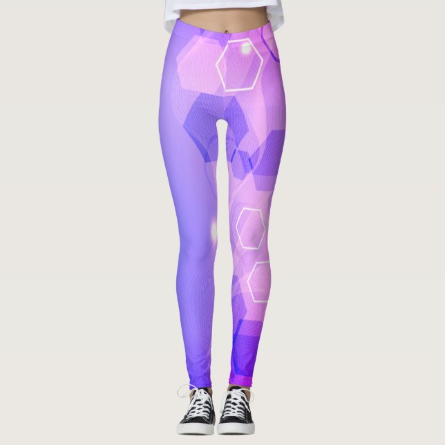 Leggings Patrón geométrico abstracto de Guay Warm Blue (Anverso)