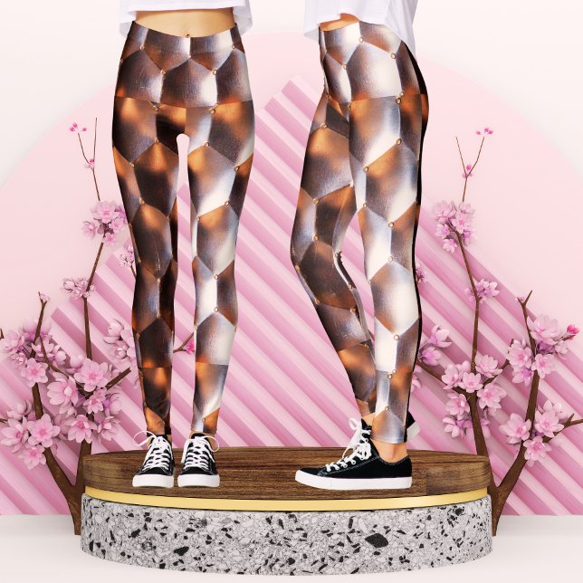 Leggings Patrón geométrico abstracto de hexágono de bronce  (Subido por el creador)