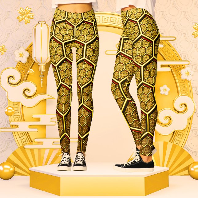 Leggings Patrón geométrico abstracto del hexágono brillante (Subido por el creador)