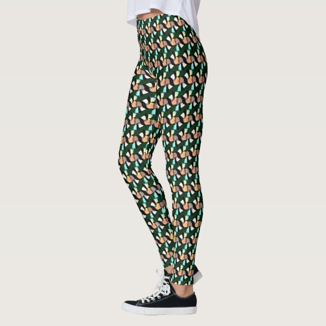 Leggings Patrón geométrico abstracto entrelazado en negrita (Izquierda)