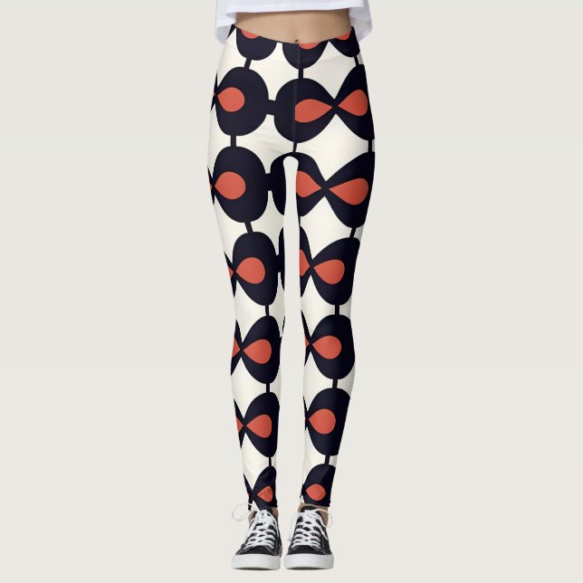 Leggings Patrón geométrico abstracto horizontal (Anverso)